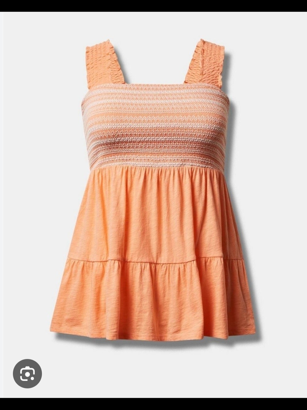 Torrid Sz 0  Peach Smocked Tiered Tank